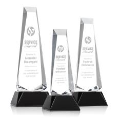 Rustern Obelisk Award on Base - Black - Crystal Pillar Awards