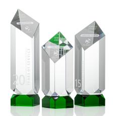 Achilles Tower Award - Green - Crystal Pillar Awards