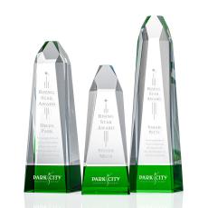 Radiant Obelisk Award - Green - Crystal Pillar Awards