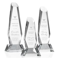 Rawlinson Award on Base - Clear  - Crystal Pillar Awards