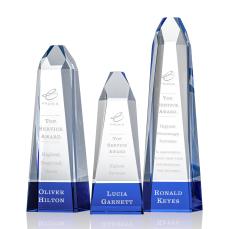 Radiant Obelisk Award - Blue - Crystal Pillar Awards