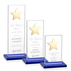 Dallas Star Award - Blue/Gold - Crystal Awards