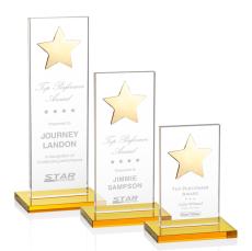 Dallas Star Award - Amber/Gold - Yellow Crystal Awards