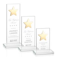 Dallas Star Award - Clear/Gold - Crystal Star Awards