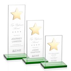 Dallas Star Award - Green/Gold  - Crystal Star Awards