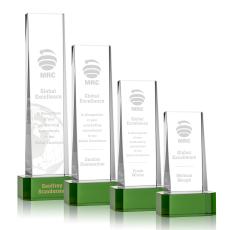 Milnerton Award on Base - Green - Crystal Pillar Awards
