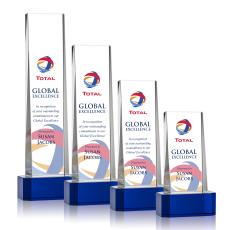Milnerton VividPrint Award on Base - Blue - Crystal Pillar Awards