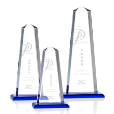 Pinnacle Award - Blue - Crystal Pillar Awards