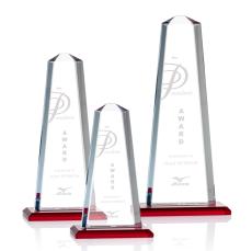Pinnacle Award - Red - Crystal Pillar Awards