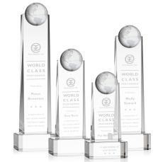 Sherbourne Globe Award on Base - Clear - Crystal Globe Awards