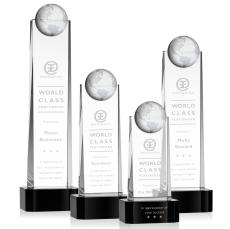 Sherbourne Globe Award on Base - Black - Crystal Globe Awards