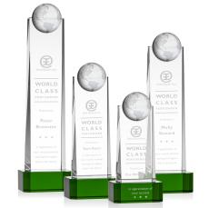 Sherbourne Globe Award on Base - Green  - Crystal Globe Awards