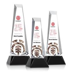 Rustern Obelisk VividPrint Award on Base - Black - Crystal Pillar Awards