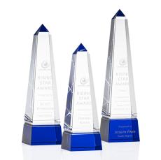 Groove Obelisk Award - Blue  - Crystal Pillar Awards