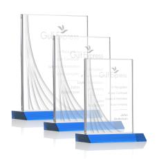 Leighton Liquid Crystal Award - Sky Blue  - Crystal Awards