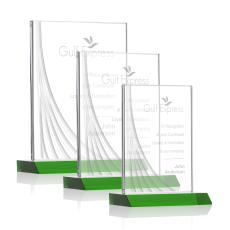Leighton Liquid Crystal Award - Green - Green Crystal Awards