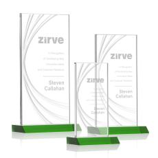 Hawkins Liquid Crystal Award - Green - Crystal Awards