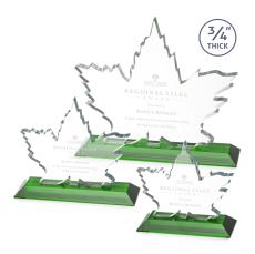 Maple Leaf Award - Green - Crystal Awards