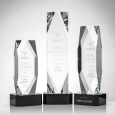 Delta Award on Base - Black - Crystal Pillar Awards