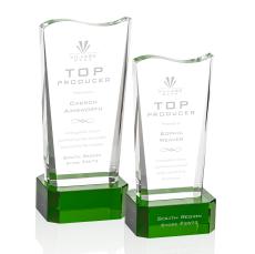Violetta Award on Base - Green - Crystal Awards