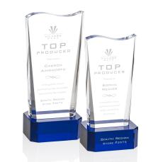 Violetta Award on Base - Blue - Colored Glass Awards