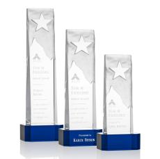 Stapleton Star Award on Base - Blue - Crystal Awards