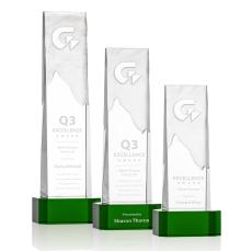 Rushmore Award on Base - Green - Crystal Awards