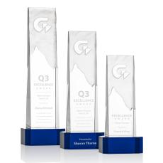 Rushmore Award on Base - Blue - Crystal Awards