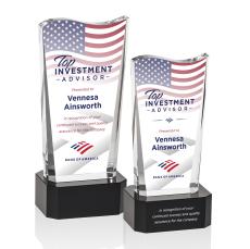 Violetta VividPrint Award on Base - Black - Crystal Awards