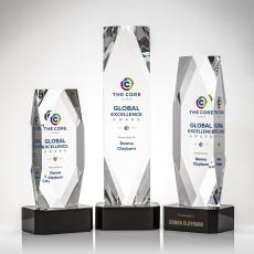 Delta VividPrint Award on Base - Black - Crystal Pillar Awards
