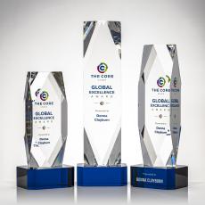 Delta VividPrint Award on Base - Blue - Crystal Pillar Awards