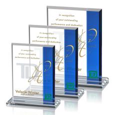 Claremont Award - Blue - Crystal Awards