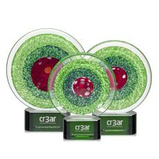 On Target Award on Green Base  - Art Glass Awards