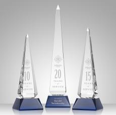 Helmsley Obelisk - Blue - Crystal Pillar Awards