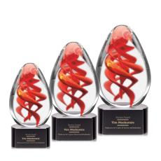 Helix Award on Paragon Base - Black - Art Glass Awards
