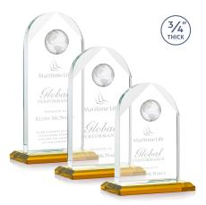 Blake Globe Award - Amber - Colored Glass Awards