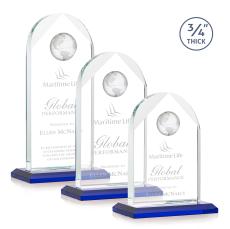 Blake Globe Award - Blue - Colored Glass Awards