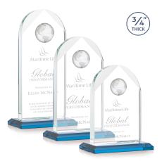 Blake Globe Award - Sky Blue - Colored Glass Awards