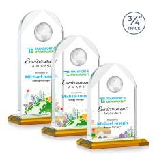 Blake Globe VividPrint Award - Amber - Colored Glass Awards