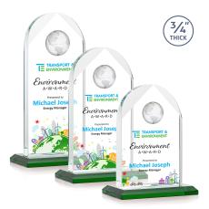 Blake Globe VividPrint Award - Green - Crystal Globe Awards