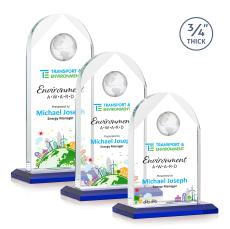 Blake Globe VividPrint Award - Blue - Colored Glass Awards