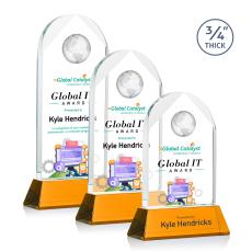 Blake Globe VividPrint Award on Newhaven - Amber - Colored Glass Awards