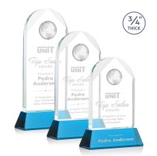 Blake Globe on Newhaven - Sky Blue - Colored Glass Awards