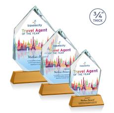 Deerhurst Ice Peak VividPrint Award on Newhaven - Amber - Colored Crystal Awards
