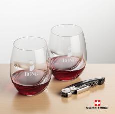 Swiss Force Opener & Bartolo Stemless Wine - Glasses Sets