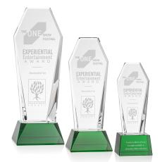 Romford Award on Base - Green - Crystal Awards