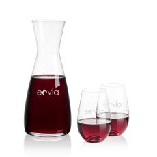 Portofino Carafe & Boston Stemless Wine - Barware Gift Sets
