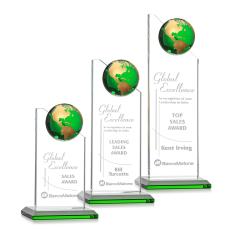 Arden Globe Award - Green/Gold - Crystal Awards