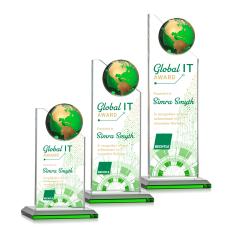 Arden  VividPrint Award - Green/Gold - Metal & Crystal Awards
