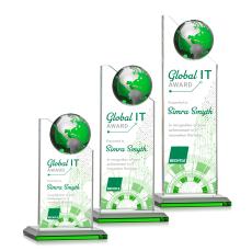 Arden VividPrint Award -  Green/Silver - Crystal Awards